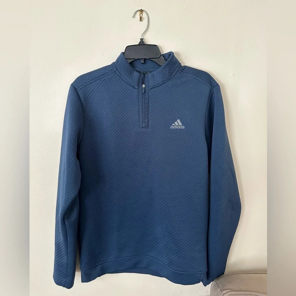Men's Under Armor Small Blue Waffle Material Quarter Zip